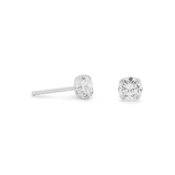 4mm CZ Stud Earrings - Picture 2 of 3